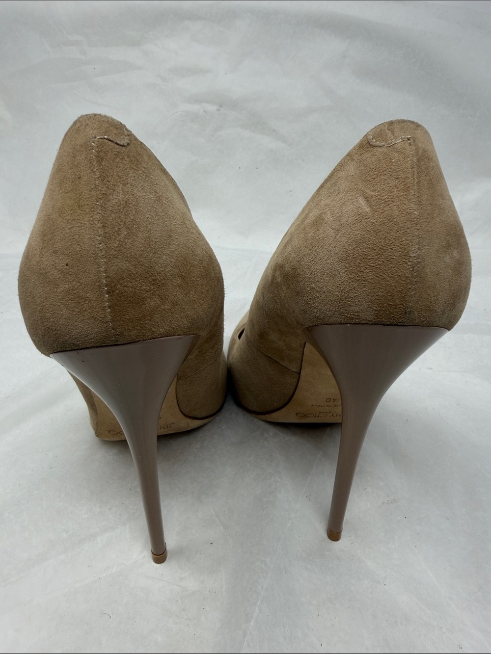 Jimmy Choo Tan Suede Pointed-Toe Stiletto Pumps Size 40 - Picture 5 of 12